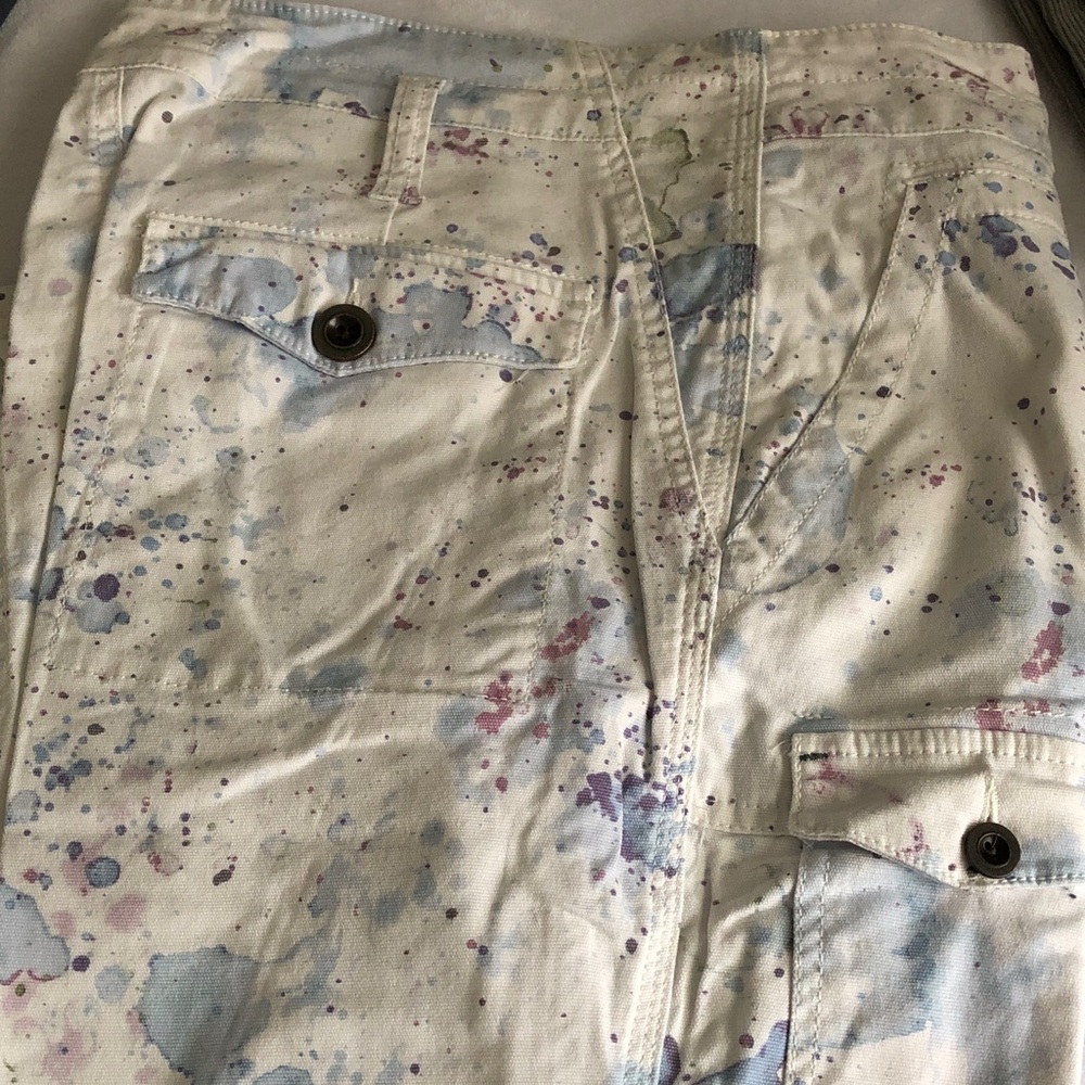 Anthropologie White Pants with Subtle Multicolor Speckle